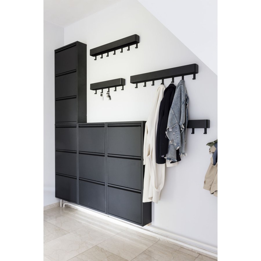 SPINDER DESIGN rektangulr Billy skoskab, m. 3 lger - sort stl 