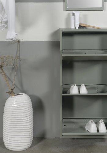 SPINDER DESIGN Billy skoskab, m. 3 lger, rektangulr - stvet grn stl (50x103)