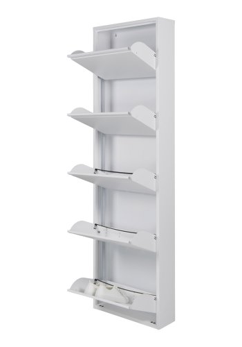 SPINDER DESIGN Billy skoskab, m. 5 lger, rektangulr - hvidt stl (50x169)