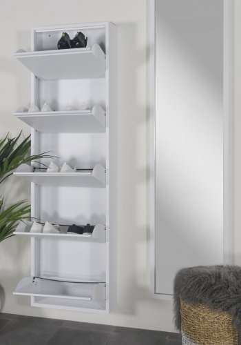 SPINDER DESIGN Billy skoskab, m. 5 lger, rektangulr - hvidt stl (50x169)