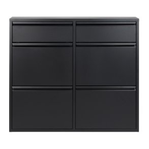 SPINDER DESIGN Billy skoskab, m. 6 lger, rektangulr - sort stl (98x86)