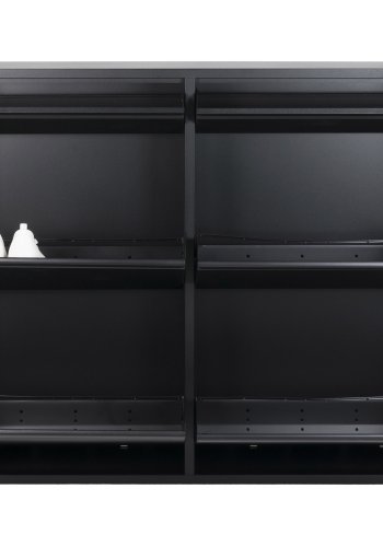 SPINDER DESIGN Billy skoskab, m. 6 lger, rektangulr - sort stl (98x86)