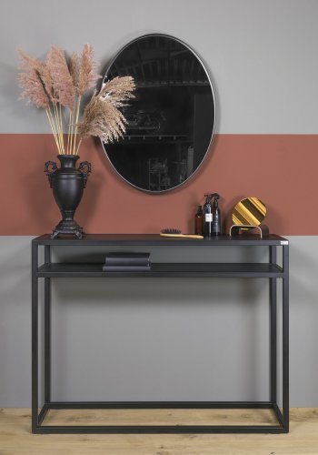 SPINDER DESIGN Daniël konsolbord, m. 1 hylde, rektangulr - sort egetr og mat sort stl (120x30)