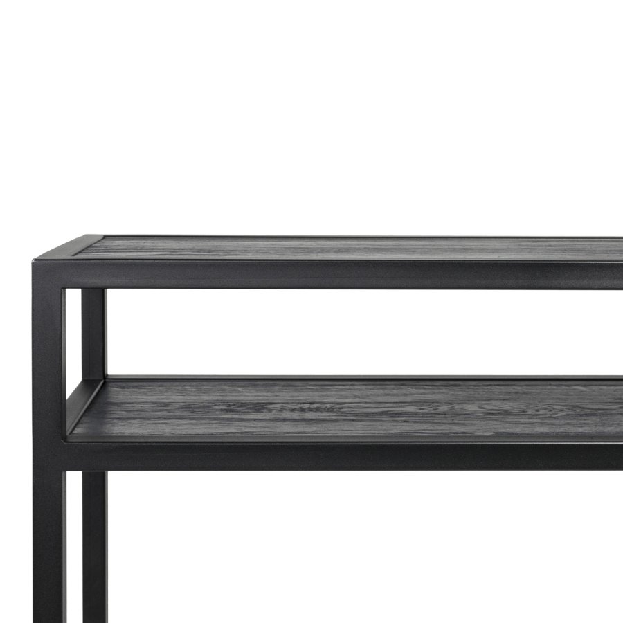 SPINDER DESIGN Daniël konsolbord, m. 1 hylde, rektangulr - sort egetr og mat sort stl (120x30)