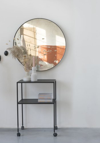 SPINDER DESIGN rektangulr Trolly rullebord, m. hylde - sort stl