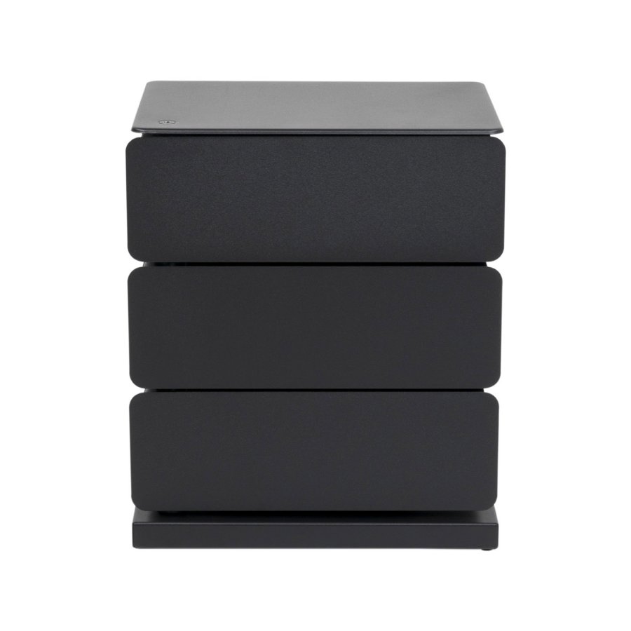 SPINDER DESIGN Joey skoreol/kommode, m. 3 rum - sort pulverlakeret stl (37x26)