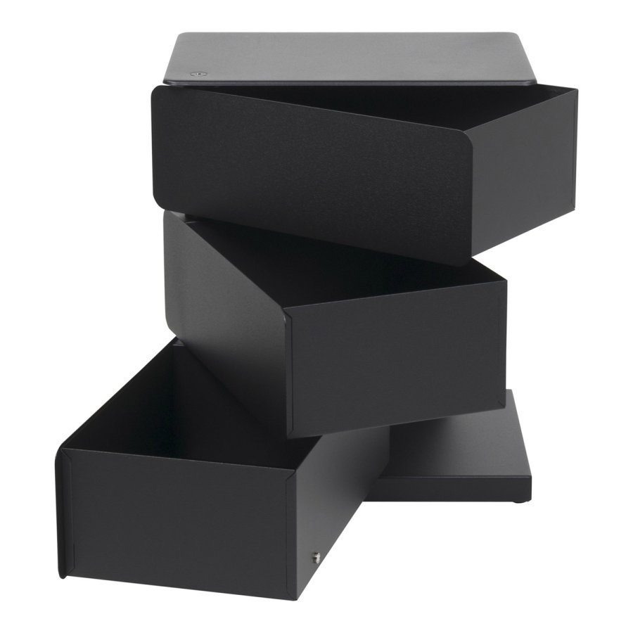 SPINDER DESIGN Joey skoreol/kommode, m. 3 rum - sort pulverlakeret stl (37x26)