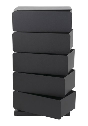 SPINDER DESIGN Joey skoreol/kommode, m. 5 rum - sort pulverlakeret stl (37x26)