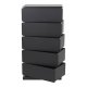 SPINDER DESIGN Joey skoreol/kommode, m. 5 rum - sort pulverlakeret stl (37x26)