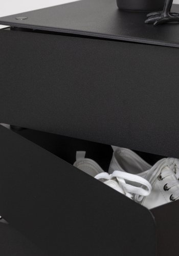 SPINDER DESIGN Joey skoreol/kommode, m. 7 rum - sort pulverlakeret stl (37x26)