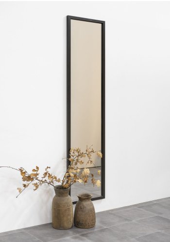 SPINDER DESIGN rektangulr Senza vgspejl - spejlglas og sort stl (185x46)