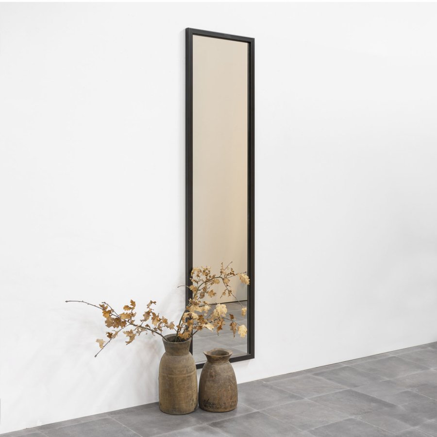 SPINDER DESIGN rektangulr Senza vgspejl - spejlglas og sort stl (185x46)