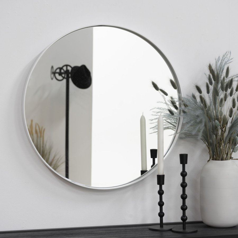 SPINDER DESIGN rund Donna vgspejl - spejlglas og hvid stl (60)