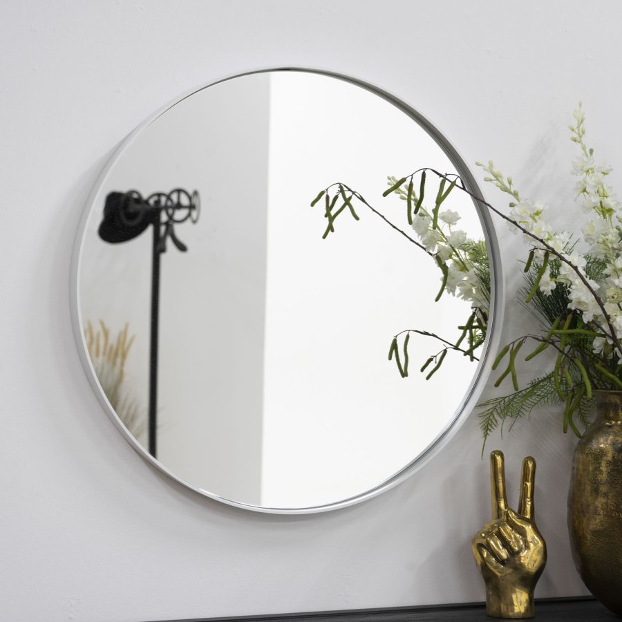 SPINDER DESIGN rund Donna vgspejl - spejlglas og hvid stl (60)