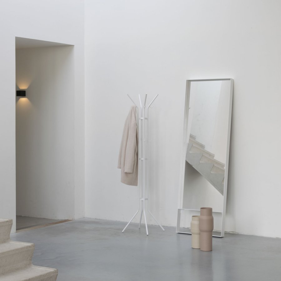 SPINDER DESIGN rektangulr Donna vgspejl - spejlglas og hvid stl (60x190)