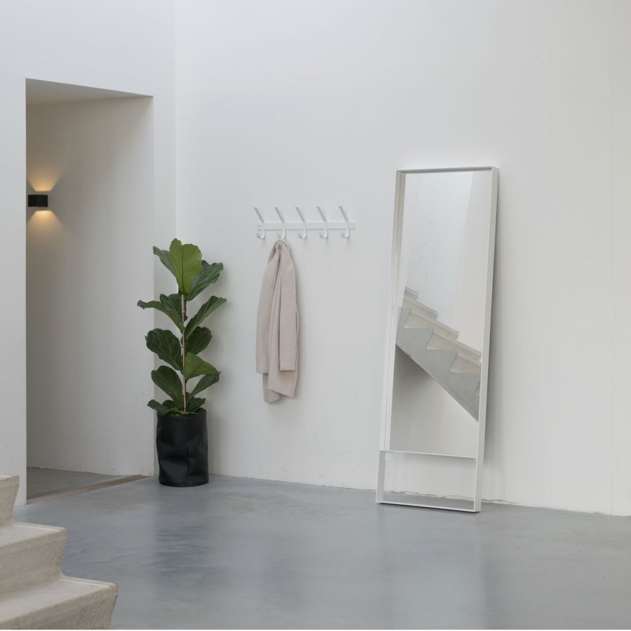 SPINDER DESIGN rektangulr Donna vgspejl - spejlglas og hvid stl (60x190)