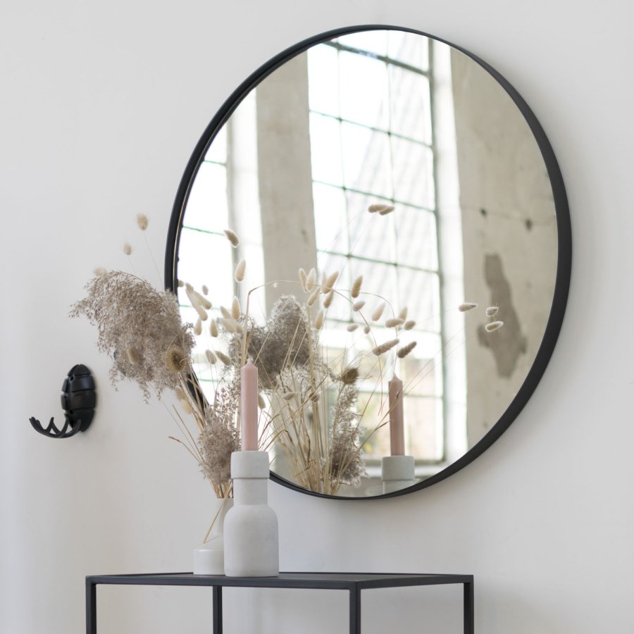 SPINDER DESIGN rund Donna vgspejl - spejlglas og sort stl (90)