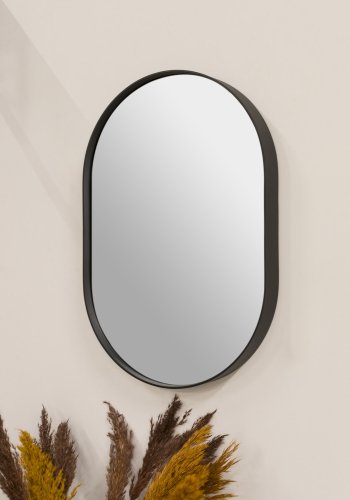 SPINDER DESIGN Donna vgspejl, arena-formet, m. sort stlramme - spejlglas (60x40)