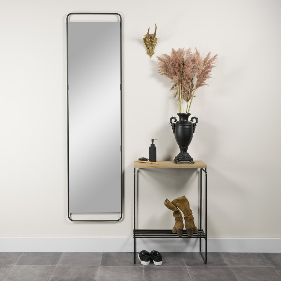 SPINDER DESIGN Clint XL vgspejl, rektangulr - spejlglas og sort (46x175)