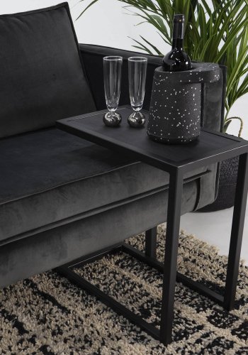 SPINDER DESIGN Daniël sidebord, rektangulr - sort brstet eg og mat sort stl (30x50)