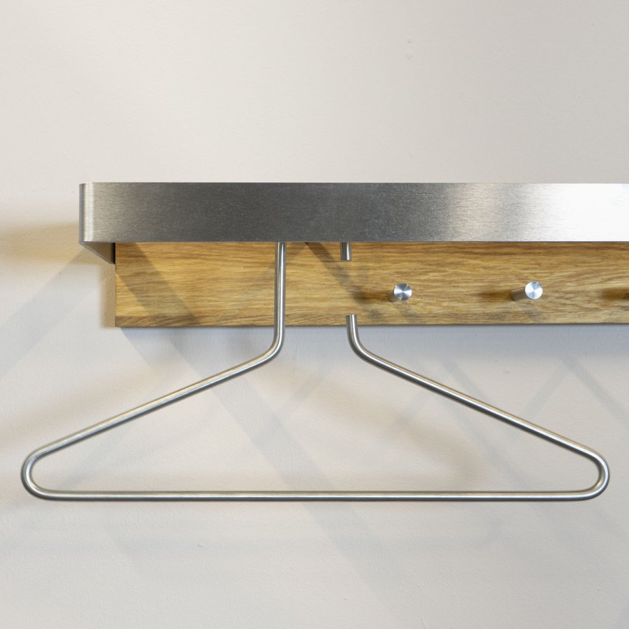 SPINDER DESIGN rektangulr Noa knagerkke, m. 5 knager og 2 bjlestnger - stl