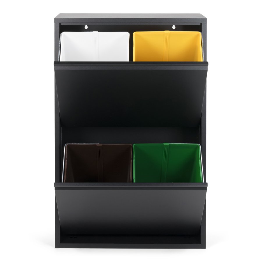 SPINDER DESIGN Gigi affaldsspand, m. 4 rum - sort stl (60x25)