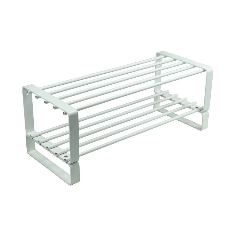 SPINDER DESIGN rektangulr Rex skohylde, m. 2 hylder - hvid stl