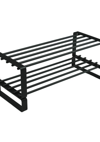 SPINDER DESIGN rektangulr Rex skohylde, m. 2 hylder - sort stl