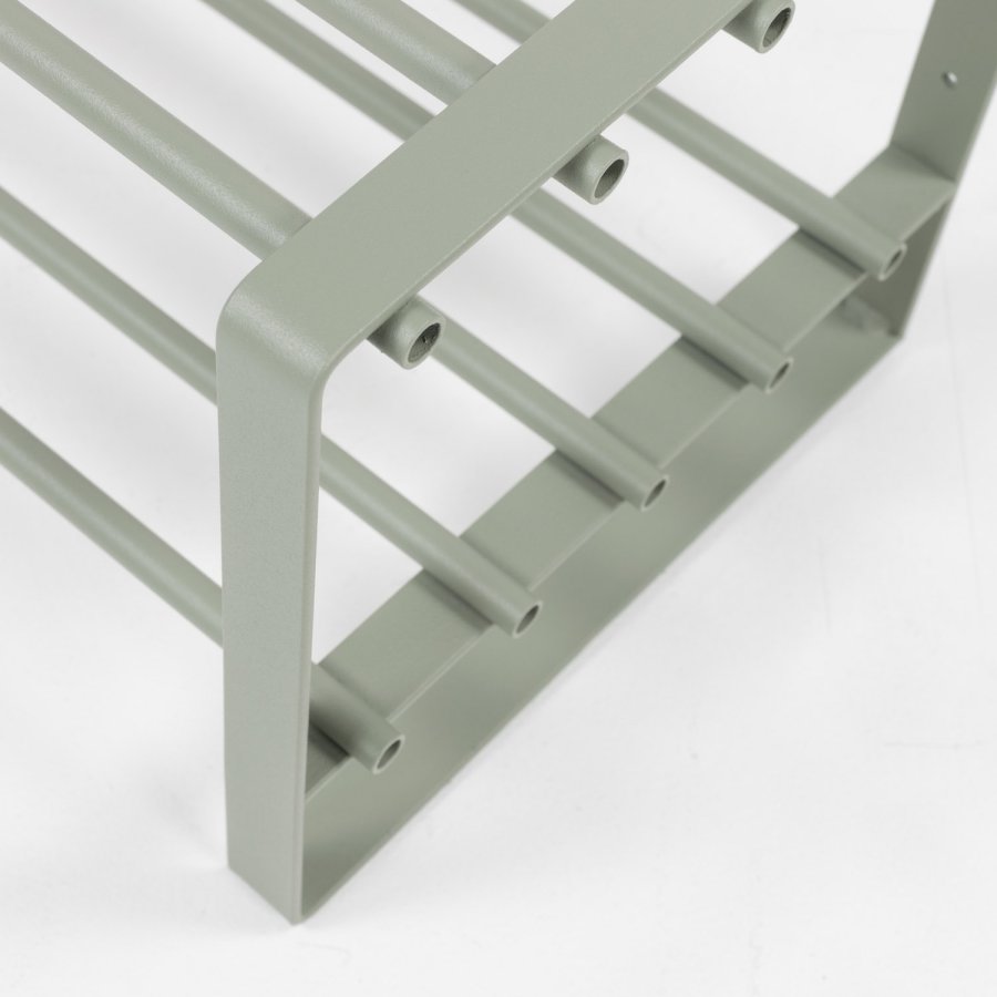 SPINDER DESIGN Rex skoreol, m. 2 hylder - stvgrnt stl (70x29)