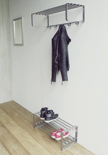 SPINDER DESIGN rektangulr Rex skohylde, m. 2 hylder - gr stl