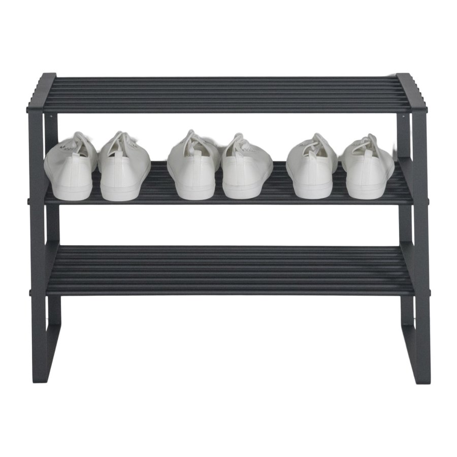 SPINDER DESIGN Rex skoreol, m. 3 hylder - sort stl (70x29)