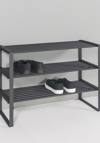 SPINDER DESIGN Rex skoreol, m. 3 hylder - sort stl (70x29)