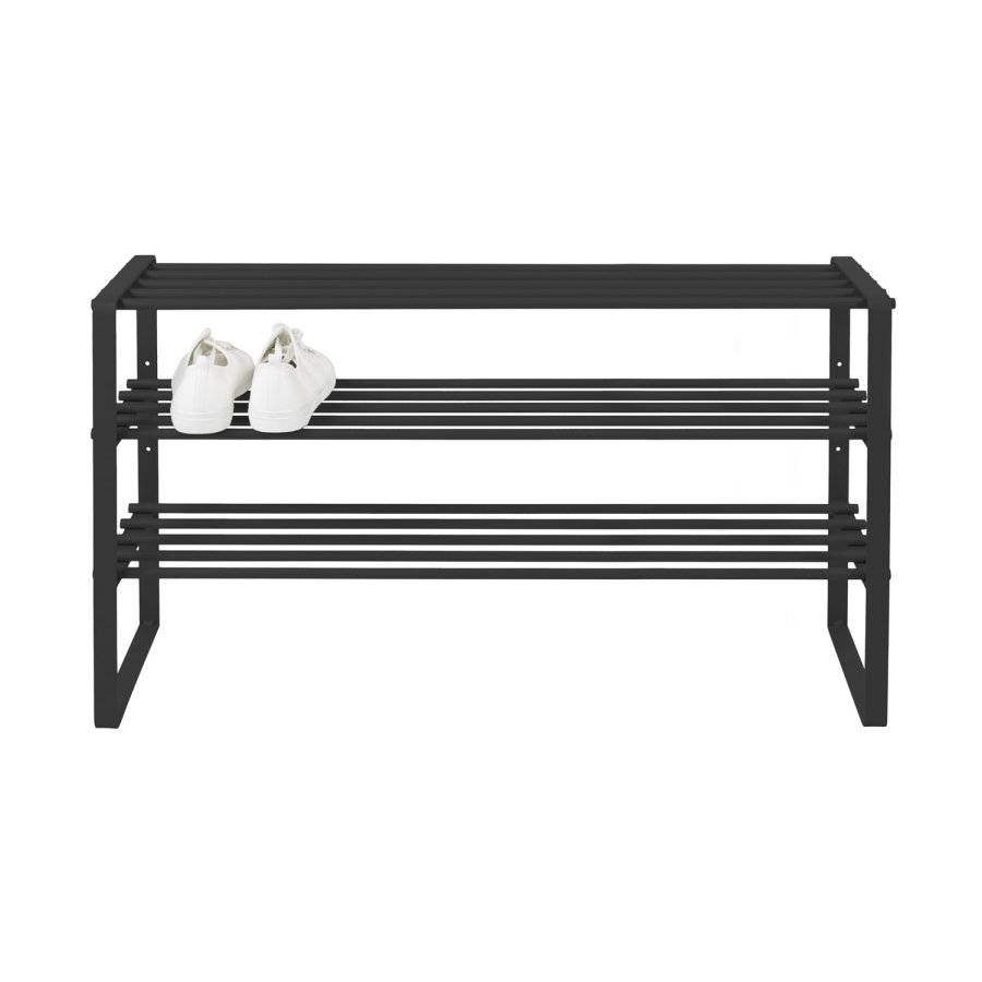 SPINDER DESIGN Rex skoreol, m. 3 hylder - sort stl (100x29)