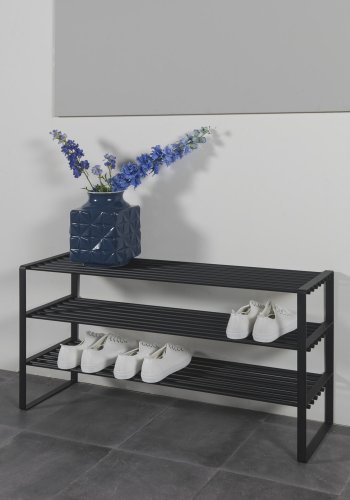 SPINDER DESIGN Rex skoreol, m. 3 hylder - sort stl (100x29)