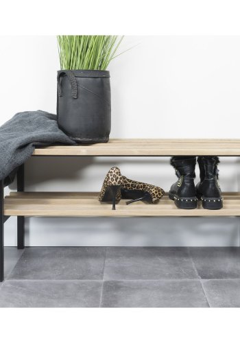 SPINDER DESIGN Rizzoli entrébnk, m. 2 hylder - egetr og sort stl (100x45)