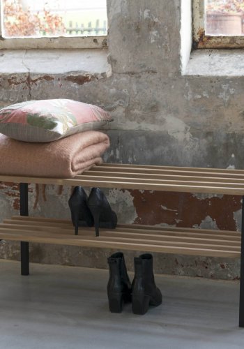 SPINDER DESIGN Rizzoli entrébnk, m. 2 hylder - egetr og sort stl (100x45)