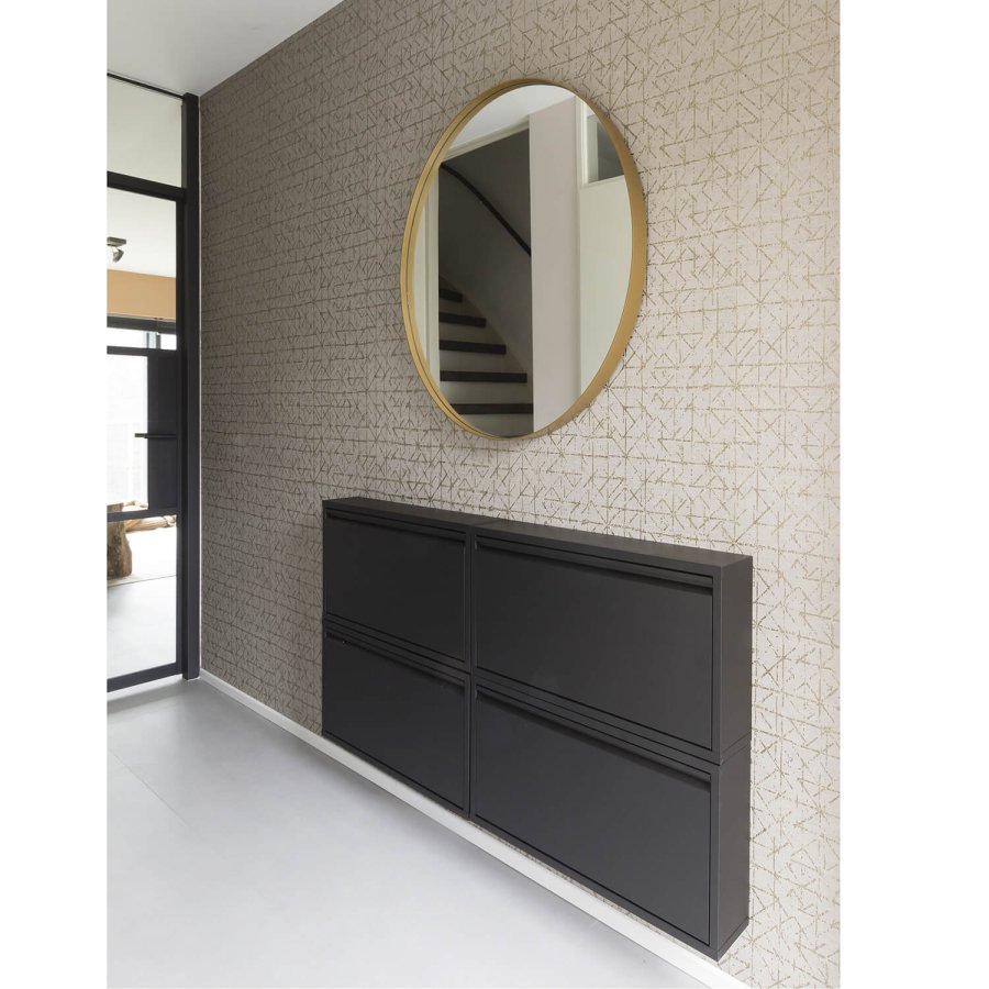 SPINDER DESIGN rektangulr Billy skoskab - sort stl 