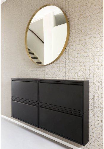 SPINDER DESIGN rektangulr Billy skoskab - sort stl 