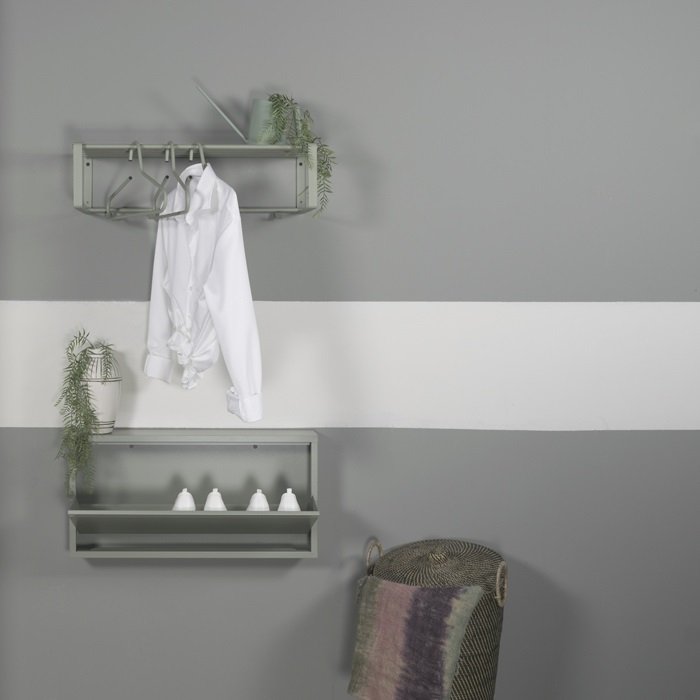 SPINDER DESIGN Billy skoskab, m. 1 lge, rektangulr - grn stl (75x37,5)