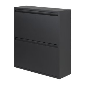 SPINDER DESIGN rektangulr Billy skoskab, m. 2 lger - sort stl 