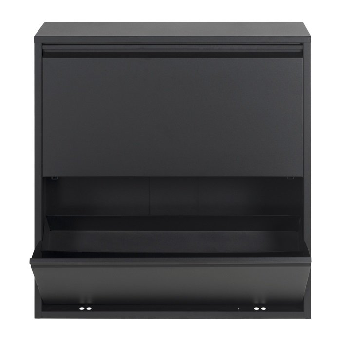 SPINDER DESIGN rektangulr Billy skoskab, m. 2 lger - sort stl 