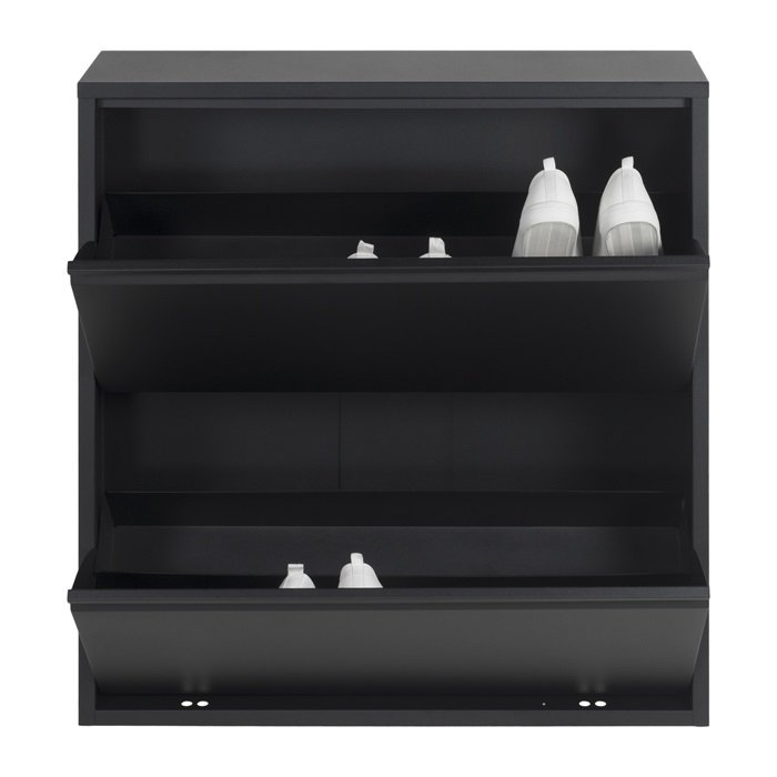 SPINDER DESIGN rektangulr Billy skoskab, m. 2 lger - sort stl 