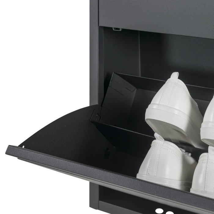 SPINDER DESIGN rektangulr Billy skoskab, m. 2 lger - sort stl 