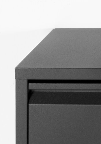 SPINDER DESIGN rektangulr Billy skoskab, m. 2 lger - sort stl 