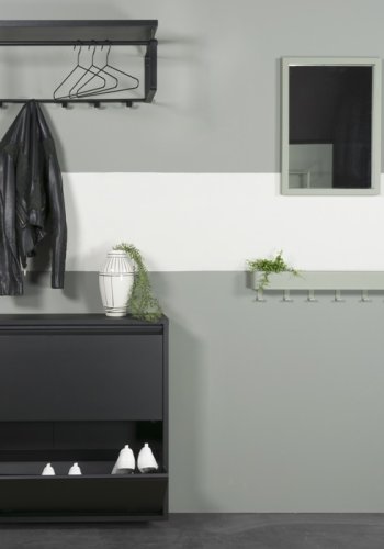 SPINDER DESIGN rektangulr Billy skoskab, m. 2 lger - sort stl 