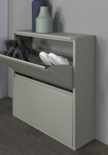 SPINDER DESIGN rektangulr Billy skoskab, m. 2 lger - grn stl 