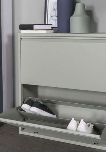 SPINDER DESIGN rektangulr Billy skoskab, m. 2 lger - grn stl 