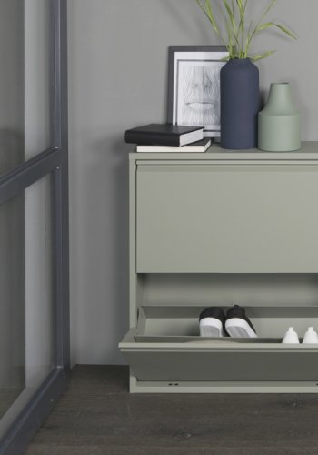 SPINDER DESIGN rektangulr Billy skoskab, m. 2 lger - grn stl 