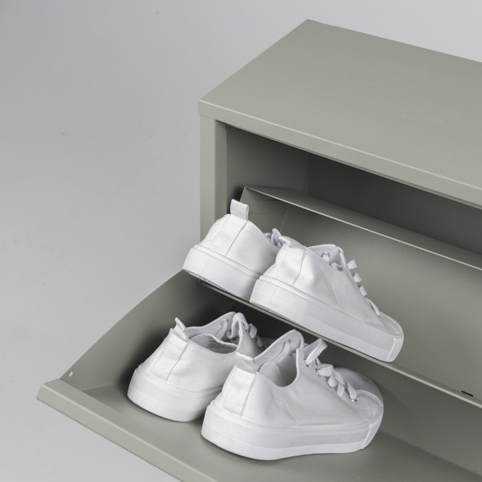 SPINDER DESIGN rektangulr Billy skoskab, m. 2 lger - grn stl 