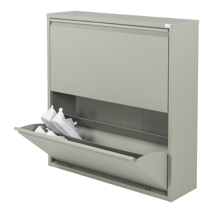 SPINDER DESIGN rektangulr Billy skoskab, m. 2 lger - grn stl 